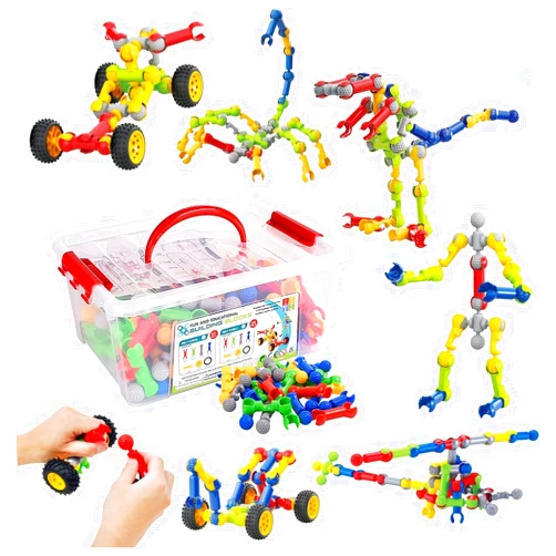 Huaker Stem Building Toys for 3 4 5 6 7 8 Year Old Boys Girls Kids,125 Pieces Building Blocks Educational Learning Toys with Large Storage Box,Ideal Christmas Birthday Gifts