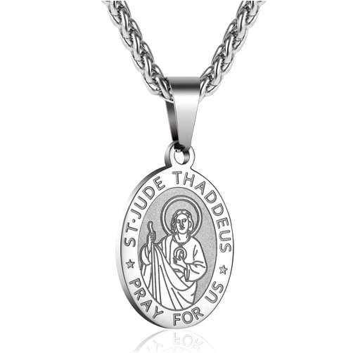 RS Saint St Michael/Christopher/Jude/Benedict/Joseph/Anthony Medal Necklace for Men Boys 24 In Religious gifts