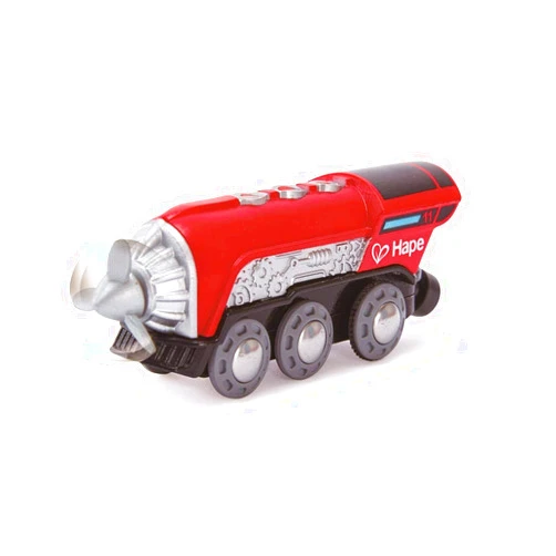 Hape Kids Wooden Railway Propeller Steam Engine, L: 4.9, W: 1.4, H: 1.8 inch