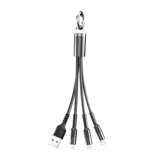 N/AB Aunfen Multi Charger Cable 3-in-1 Cable, Lightning/Type C/Micro USB Cable for Phone (Gray, One Size) Gray One Size