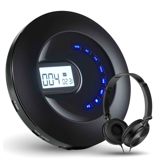 Arafuna CD Player Portable, Rechargeable Portable CD Player for Car and Travel, Walkman CD Player with Headphone and Anti-Skip/Shockproof, Personal CD Player with LCD Display, AUX Cable, Backlight