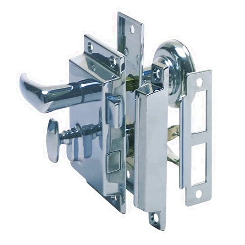 Perko 0918DP0CHR Regular-Bevel Rim Lock Set with Box Strike, Silver