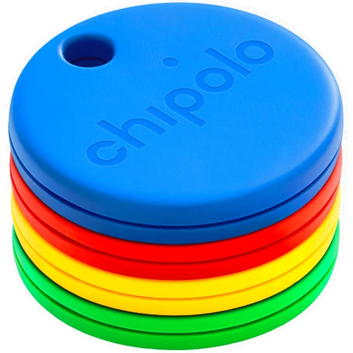 Chipolo ONE - 4 Pack - Key Finder, Bluetooth Tracker for Keys, Backpack, Item Finder, Free Premium Features, Works with Chipolo app (iOS & Android Compatible) (Blue, Red, Yellow, Green)