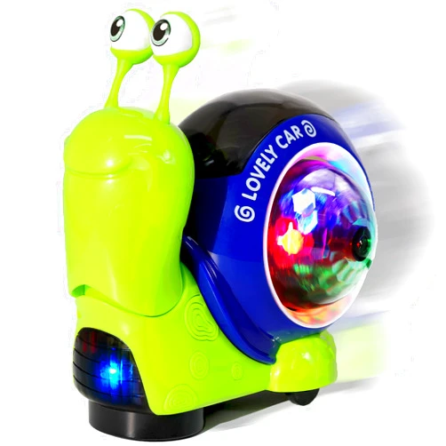 Hunfur Luminous Crawling Snail Baby Toy for 1 Year Old Up, Auto Obstacle Avoidance, Projection Light Music Interactive Sensory Snail Toy for Baby Walking Toddler 1-3 Gift
