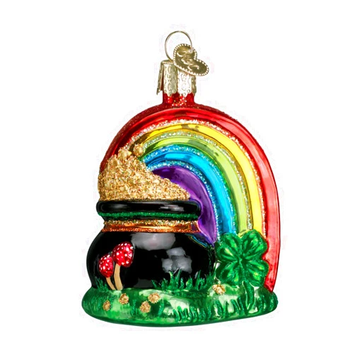 Old World Christmas Irish Gift Collection Glass Blown Ornaments for Christmas Tree Pot of Gold