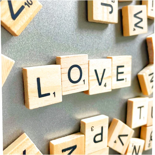 YJ PREMIUMS 52 PC Wood Magnetic Letter Tiles Magnets | Big Large Square Wooden Alphabet Letters Tile Magnet Pieces for Fridge Refrigerator Wall | Fun Learning Decorative Game Board for Adults Kids