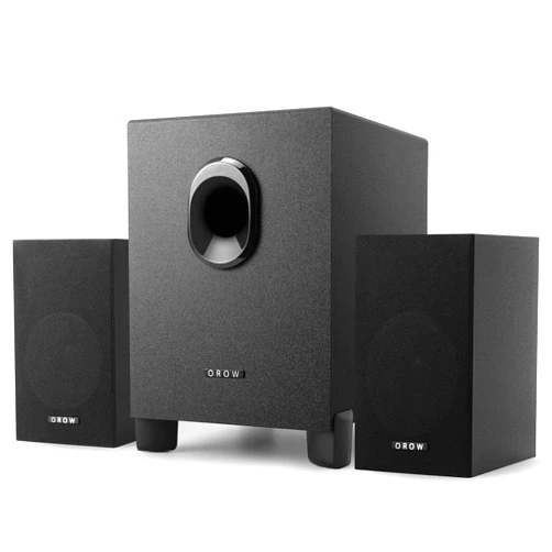 OROROW OROW S211 New USB-Powered 2.1 Multimedia Speakers System with Subwoofer,16W Computer Speakers,Strong Bass,3.5mm Audio Inputs,Great for PC/PS4/TV (Wooden)