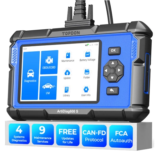 TOPDON Upgraded AD600S OBD2 Scanner, Diagnostic Tool, ABS SRS Transmission Engine Code Reader, 9 Reset Services Scan Tool, Oil/Brake/BMS/SAS/DPF/TPMS/ETS Reset, Injector Coding, Lifetime Free Update