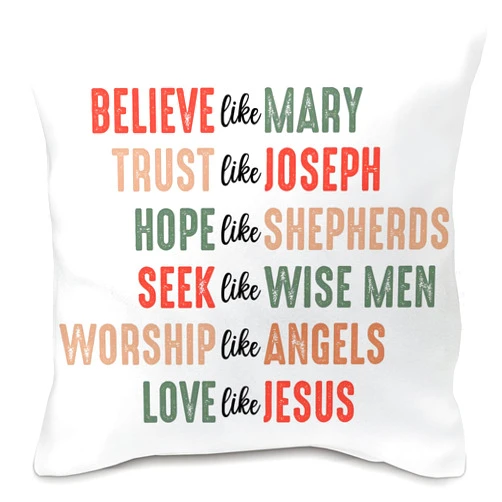 Nvotell Jesus Christmas Pillow Cover - Inspirational Christian Religious Pillow Covers 18x18, Jesus Christmas Decorations for Home Bedroom, Christian Gifts for Women Faith