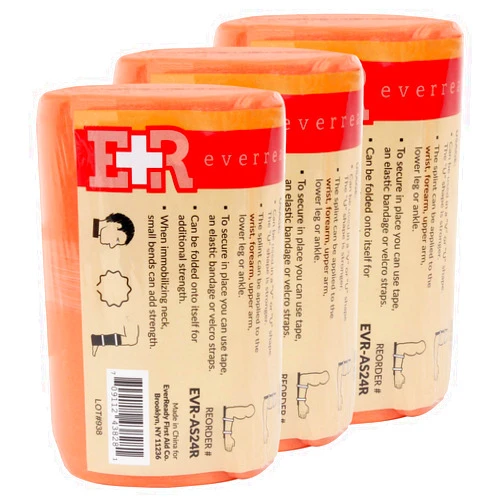 Ever Ready First Aid Universal Aluminum Splint, 24 Inch Rolled - 3 Pack