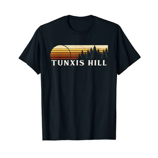 Vintage Retro Tunxis Hill, Connecticut Tunxis Hill, CT Vintage Evergreen Sunset Eighties Retro T-Shirt