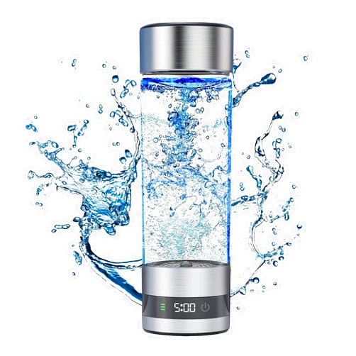 Yilooshion Hydrogen Water Bottle with LED Screen 3 in 1 Hydrogen Water Bottle Generator Portable Water Ionizer 1500PPB 5 Mins SPE/PEM Technology Hydrogen Water Machine for Women Men Office School Bike Running