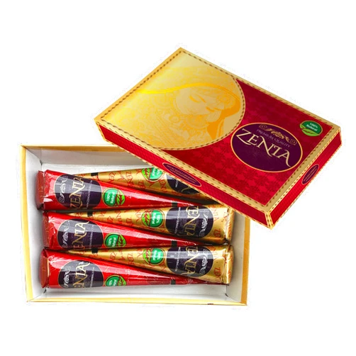Zenia 6 Pack 100% Natural Ready to Use Henna Paste Hair Color Hair Dye Cones Reddish Brown Color