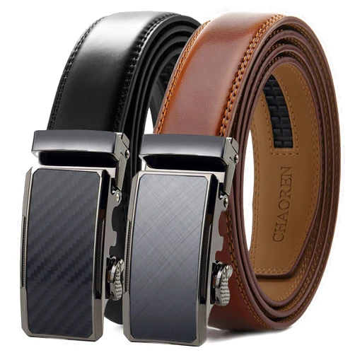 CHAOREN Mens Belts Leather Ratchet 2 Pack - Mens Dress Belt for Dress Pants(32mm)