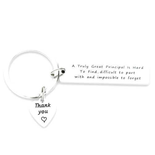 Kivosliviz School Principal Gifts Thank You Keychain - A Truly Great Principal Is Hard To Find - Silver