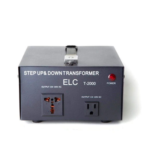 ELC T Series 2000 Watt Voltage Converter Transformer - Step Up/Down - 110v to 220v / 220v to 110v Power Converter - Circuit Breaker Protection, CE Certified [3-Years Warranty]