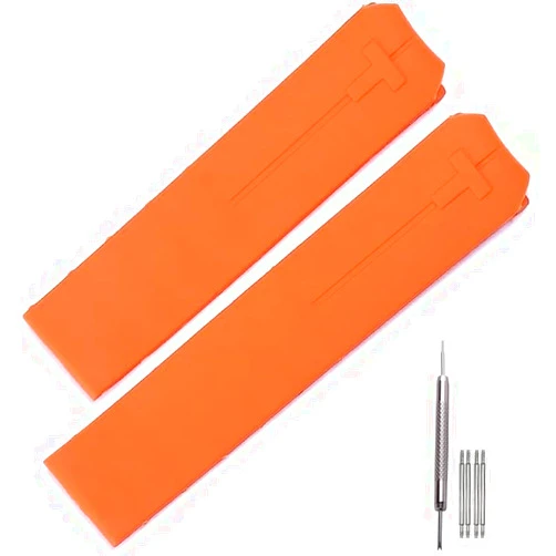 CYKLDS Orange Silicone Watch Band Compatible with Tissot T-Touch T013 T047-20mm Rubber Watch Strap for T091 T013420A