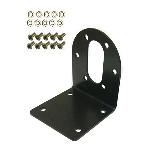 Greartisan Black 37mm DC Gear Motors Mounting Bracket, Iron Anti-Rust Gearbox L-Shape Fixed Seat, Gear Reduction Motor Holder