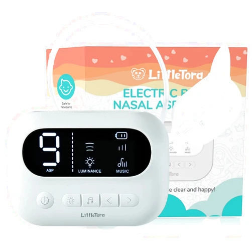 LittleTora Pro Baby Nasal Aspirator - Hospital Grade with Built-in Music & Night Light - Rechargeable Nose Booger Sucker for Infants Babies Kids Toddlers - Snot Removal