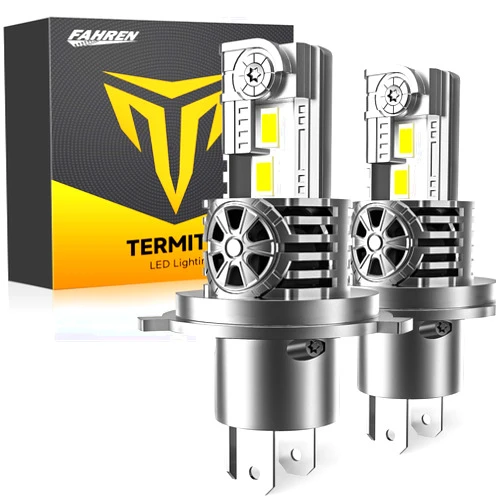 Termitor H4/9003/HB2 LED Bulbs Hi/Low Beam, 30000LM 800% Super Brighter, 1:1 Halogen Size, 6500K Cool White, 60000Hrs Long Service Life with Cooling Fan, Plug and Play, Pack of 2