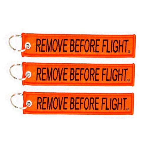 Apex Imports 3x Remove Before Flight Orange/Black Key Chain 5.5