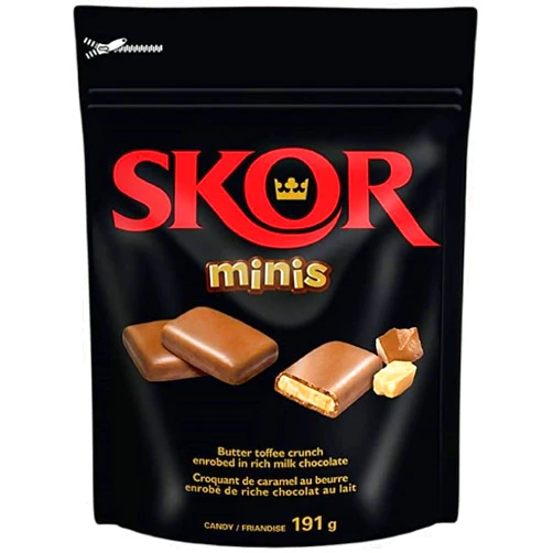 ETC Unlimited Skor Chocolate Bars with Buttered Toffee, Minis, 191g/6.7 oz., (Pack of 3) {Imported from Canada}