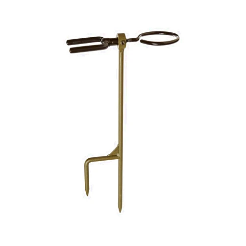 HME High Performance Portable Easy-To-Install Versatile Durable Archer's Ground Bow Stake with 360-Degree Rotating Fork - Arrow Ring Included