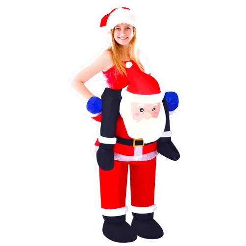 Jenaai Christmas Inflatable Costume for Adults Men Women Xmas Funny Riding Costume Inflatable Suit