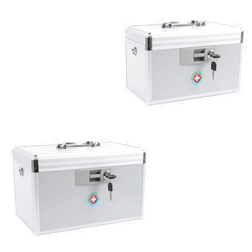 KYODOLED Locking Key Medicine Box,First Aid Key Safe Box with Lock,Key Medication Storage Lock Box for Drugs Use
