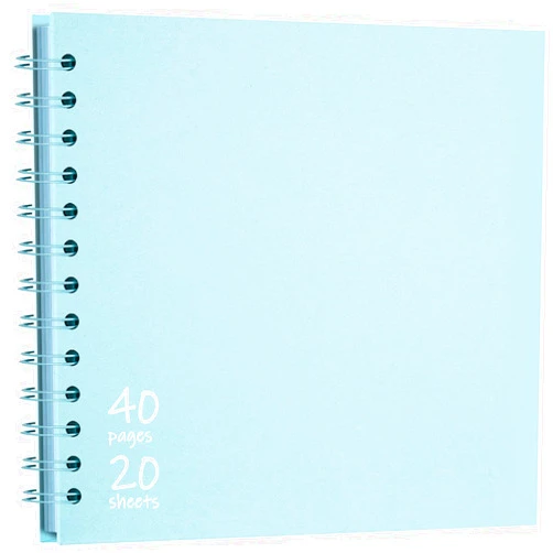 Vienrose DIY Scrapbook Album 7x7 Inch Hardcover Kraft Paper Scrap Book Photo Albums with 40 Blank Pages for Wedding Baby Shower, Light Blue