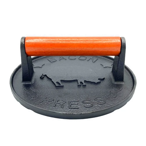 vivicreate 7 inch Burger Smasher,Patty Smasher,Hamburger Smasher Press,Griddle Press, Bacon Press, Grill Press, Meat Press, cast Iron Grill Press, Barbecue Press, with Wooden Handle