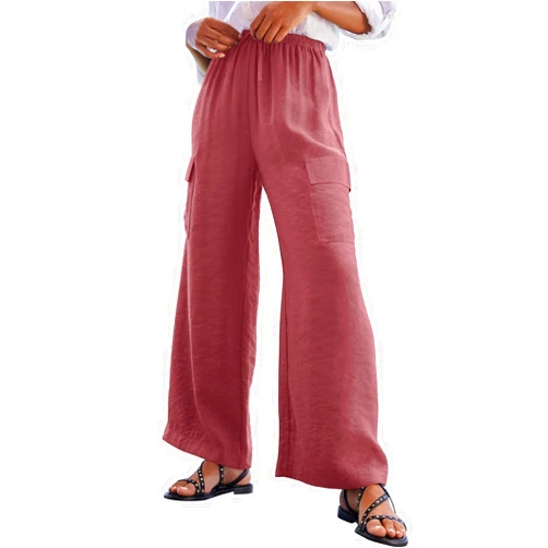 EVALESS Women Palazzo Pants Summer Casual Wide Leg High Waist Lounge Flowy Beach Trousers Travel Vacation Outfits