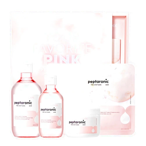 SNP Shining Nature Purity SNP PREP - Peptaronic Complete Korean Skin Care Set - Includes Toner, Cream, Serum, Ampoule Sheet Masks (10 Sheets) - Best Gift Idea for Mom, Girlfriend, Wife, Her, Women