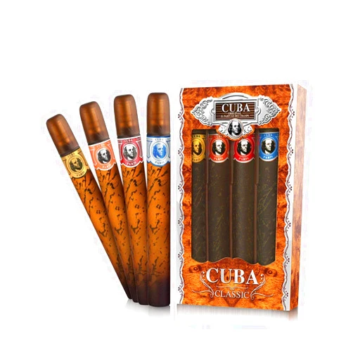 Fragluxe Cuba Red By Fragluxe Gift Set -- Cuba Variety Set Includes All Four 1.15 Oz Sprays, Cuba Red, Cuba Blue, Cuba Gold And Cuba Orange Men