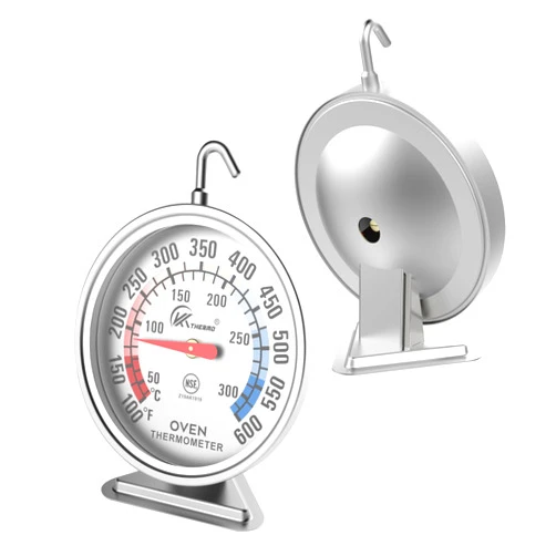 KT THERMO Large Dial Oven Thermometer for Gas or Electric Oven - with 360 Degree Rotary Hook and Easy to Read Large Reading Number Shows Marked Temperature for Kitchen Cooking