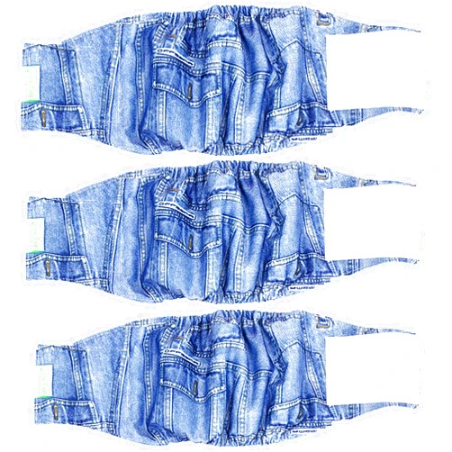 Wegreeco Jeans Washable Male Dog Diapers (Pack of 3) - Washable Male Dog Belly Wrap (X-Small - 9