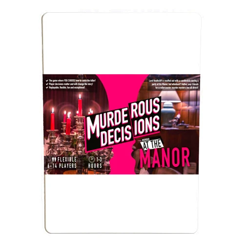 Murderous Decisions Murder at The Manor (2024) 6-14 Player Flexible Murder Mystery Dinner Party Game