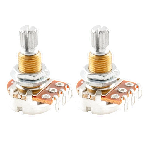 Musiclily Pro Brass Thread Mini Metric Sized Control Pots B1 Meg Linear Taper Potentiometers for Guitar (Set of 2)