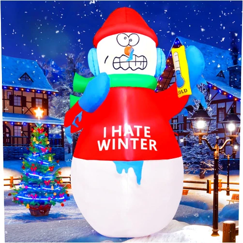 GOOSH 6 FT Christmas Inflatables Snowman Outdoor Decorations Blow Up Yard Snowman Christmas Snowman Inflatables for Holiday Party Garden Lawn Decor
