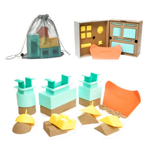 Sand Pal Beach Toys for Kids - 9 Pieces Travel-Friendly Snow Toys for Kids Ages 3-12 - Outdoor & Indoor Play Sandbox Toys Set - Sand/Snow Castle Building Molds & Tools Kit for Adults with Mesh Bag