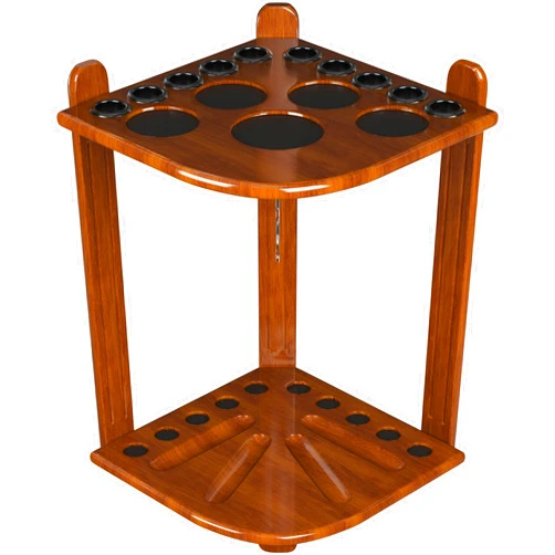 ISZY Billiards Pool Stick Holder - Cue Rack Only - Wood Stand Holds 8/10 Billiard Sticks, a Full Set of Balls & Includes 4 Score Counters - Pool Accessories (Dark Oak-Hold10 Sticks)