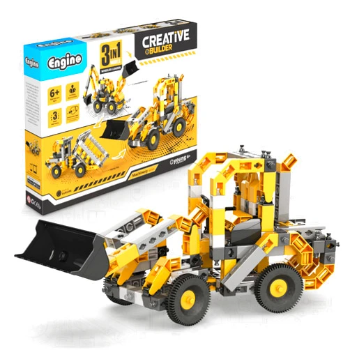 Engino Creative Builder- Wheeled Loader- 3-in-1, Educational Toys for Kids 6+, Engineering Kit for Young Inventors, STEM Projects, Gifts for Boys & Girls