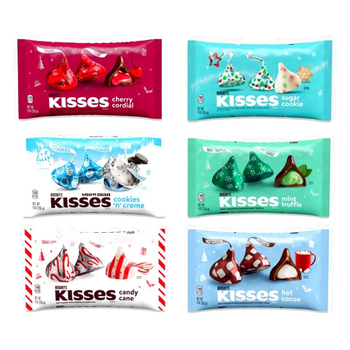 Snackivore Hershey Kisses Holiday Variety Pack of 6 Flavors