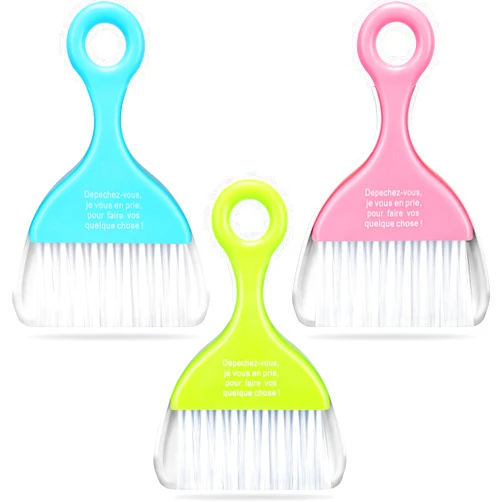 CHENGU 3 Pcs Mini Dustpan Set Brush for Table Whisk Brooms Small Dustpan Mini Broom Set Mini Dust Pans with Brush Tiny Cleaning Table Broom Sweep Brush for Car Desk Keyboard Countertop Nest