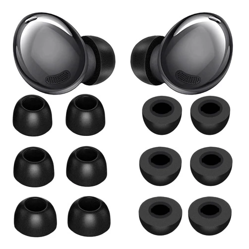 IiEXCEL 6 Pairs Memory Foam Galaxy Buds Pro Ear Tips Buds, S/M/L 3 Size Replacement Reduce Noise Fit in Case Comfortable Earbuds Compatible with Samsung Galaxy Buds Pro/Galaxy Buds 2 Pro - Black
