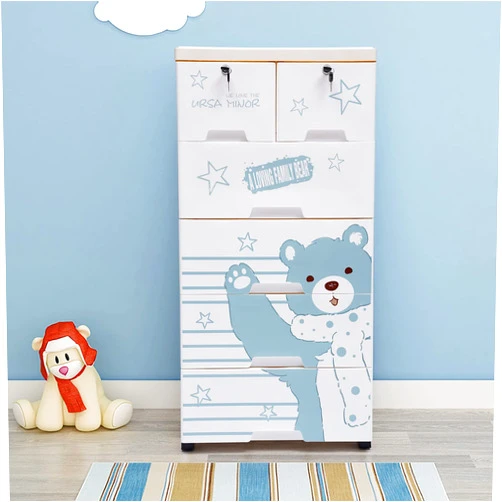 Gdrasuya10 Plastic Drawers Dresser Storage Cabinet with 6 Drawers,Closet Dresser Organizer,Stackable Vertical Clothes Storage for Hallway Entryway(Polar Bear Pattern)