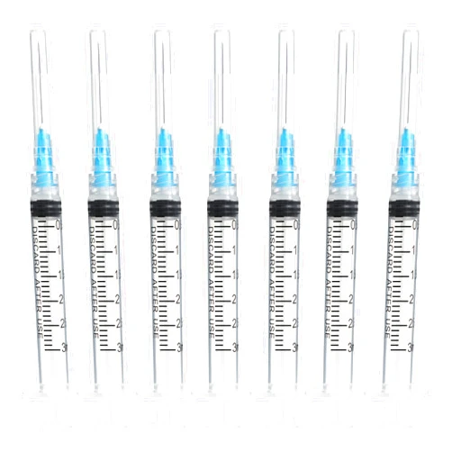 Arrebol 50Pack-3ml/cc Lab Consumables with Luer Lock 23G1inch Tool Individually Wrapped