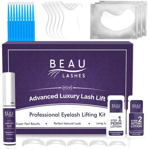 BEAU LASHES Lash Lift Kit For Professionals - For Perming, Curling and Lifting Eyelashes | Semi Permanent Salon Grade Supplies For Beauty Treatments | Includes Eye Shields, Pads and Accessories