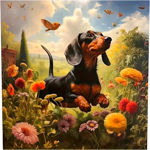 WSLWXSHM Diamond Art Painting Kits for Adults Dachshund Dog, Round Full Drill Diamond Art Kits, 5D DIY Paint with Diamonds Crafts for Home Wall Decoration Gifts 12×12Inch, Animal