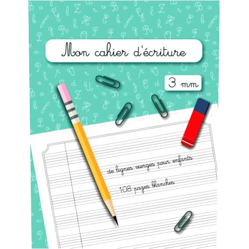 Smart Kids Press,Inna Perelmuter Mon cahier d'écriture: de lignes vierges pour enfants 3mm 108 pages blanches. CP (Cahier d'écriture manuscrite) (French Edition)